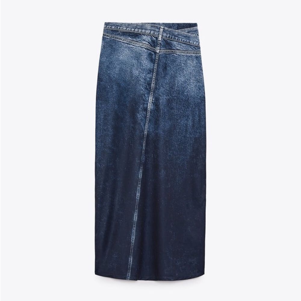 ZARA DENIM-LOOK SKIRT - Picture 2 of 4